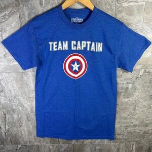 Blue Captain America Team Captain t-shirt Woman's Medium #CaptainAmerica #Marvel
